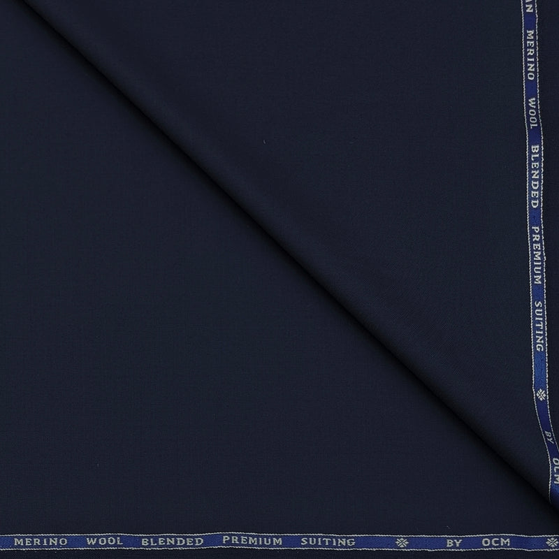 Trouser Fabric OCM Exotic Premium Super 130s Count 40% Merino Wool Plain Color Dark Blue
