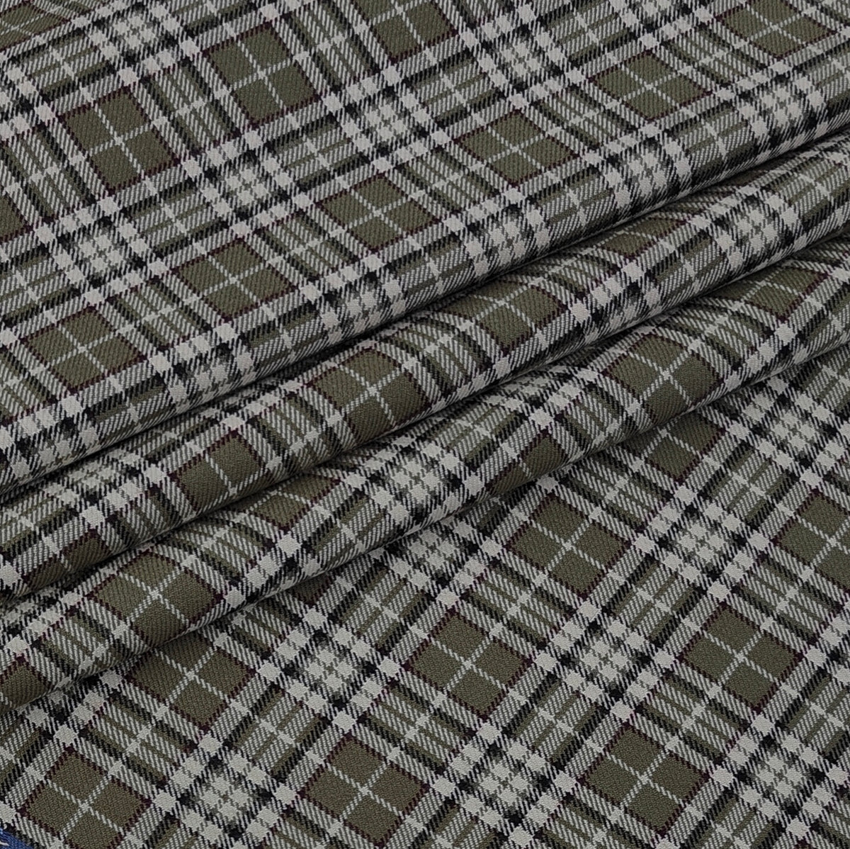 Warm Shirt Fabric Reid N Taylor Tartan Check Colour Greenish Dry Moss Brown