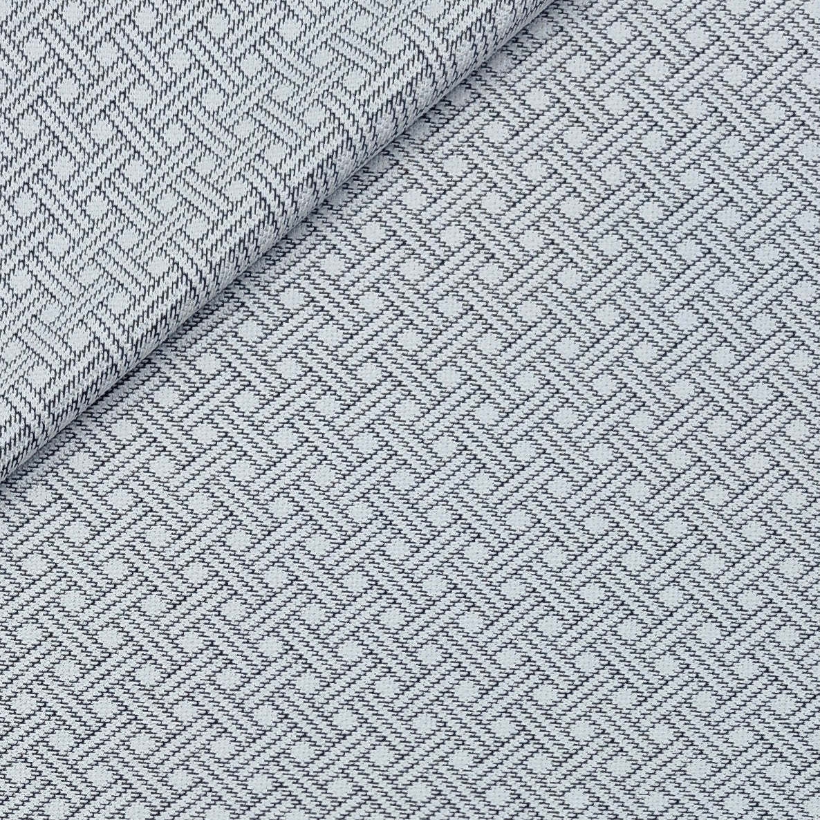 Blazer Fabric ManTire Italian Stretchable Jacquard Colour Grey N White