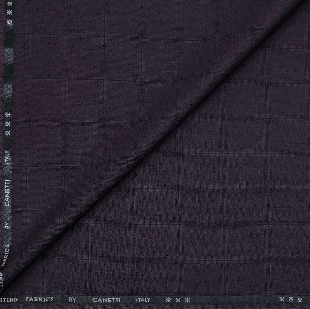 Trouser Fabric Canetti Italy Luxury TR Broad Check Colour Dark Wine