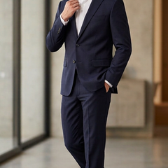 Suit Fabric Raymond Exotic Super 140s Luxurious 70% Rich Wool Plain Color Dark Blue
