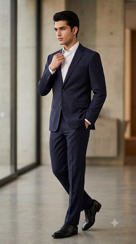 Suit Fabric Raymond Exotic Super 140s Luxurious 70% Rich Wool Plain Color Dark Blue