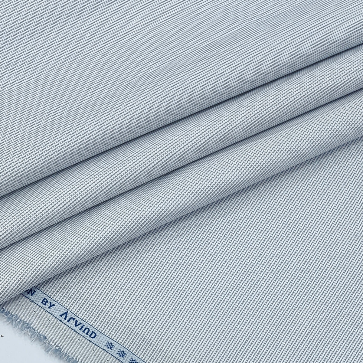 Shirt Fabric Arvind 100% Pure Cotton Micro Check Colour Bluish Grey