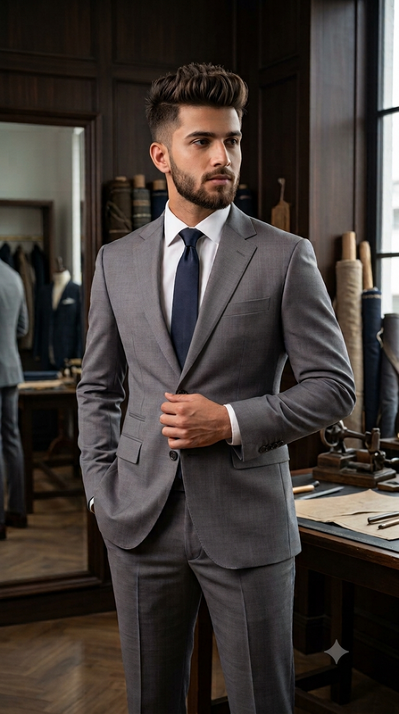 Suit Fabric Raymond Exotic Super 140s Count Luxurious 40% Rich Wool Plain Color Charcoal Grey