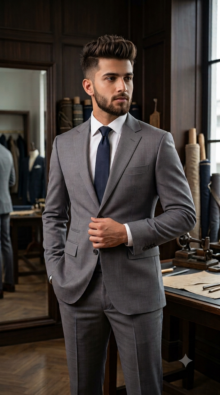 Suit Fabric Raymond Exotic Super 140s Count Luxurious 40% Rich Wool Plain Color Charcoal Grey