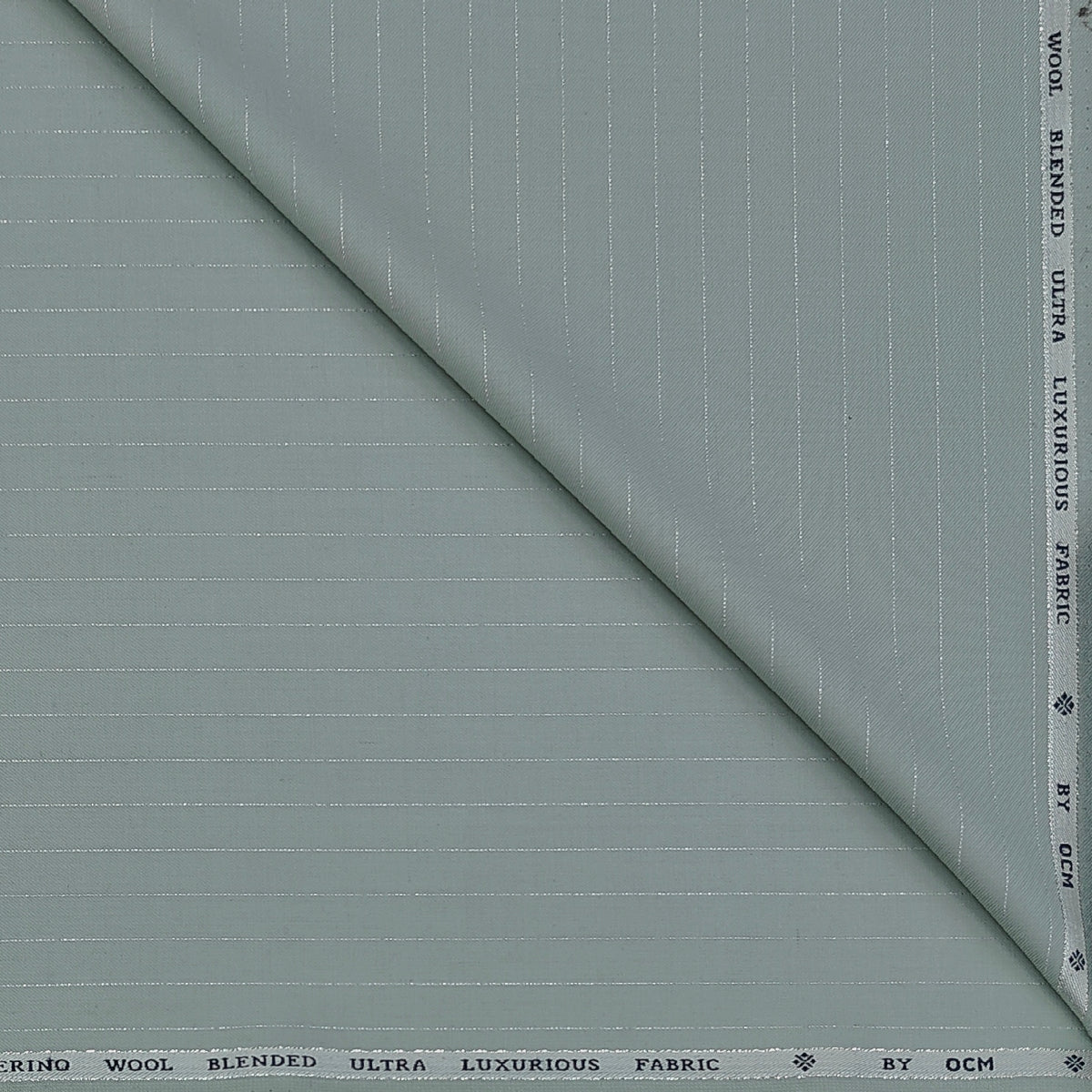 Trouser Fabric OCM Exotic Premium Super 150s Count 40% Merino Wool Lining Color Pistachio Green