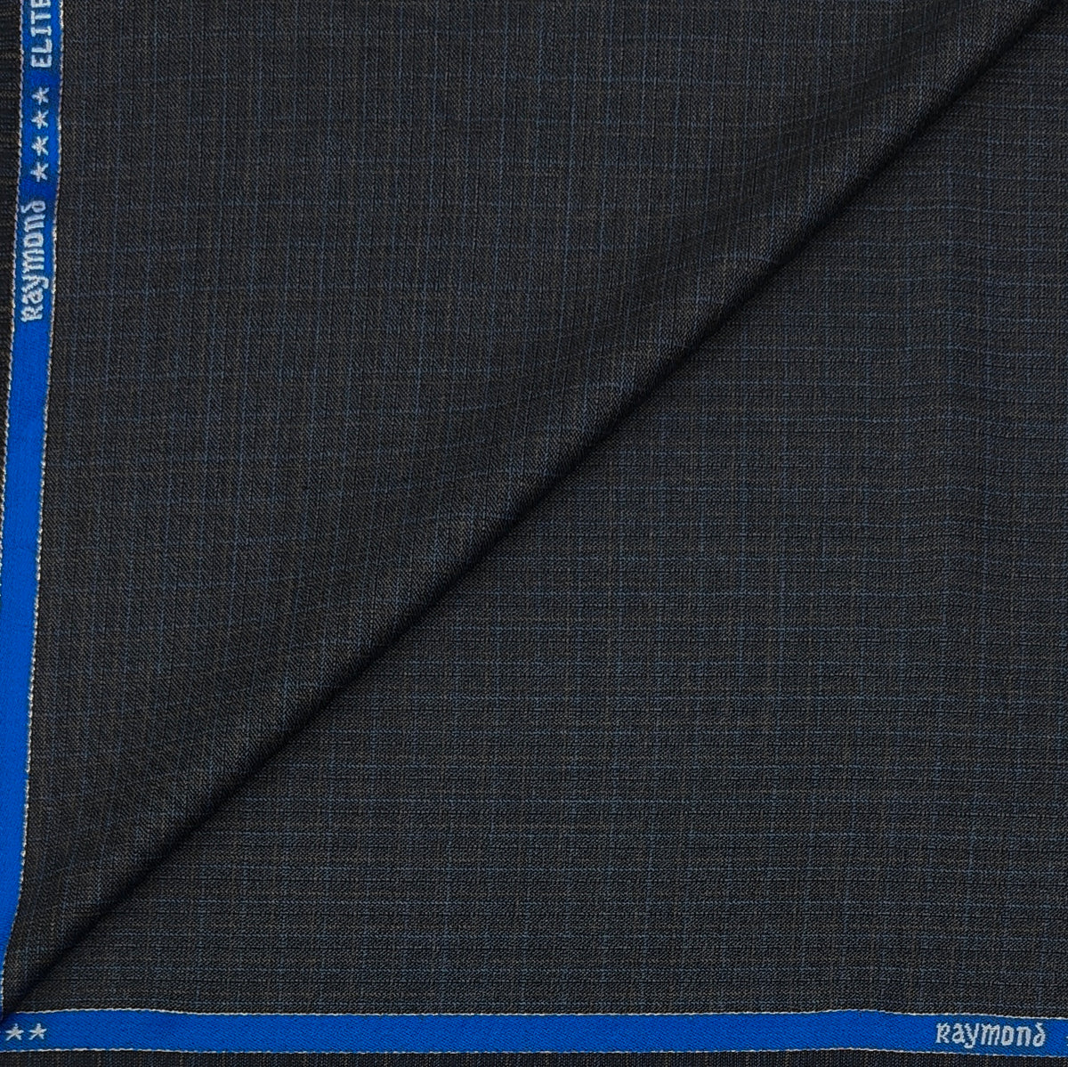 Trouser Fabric Raymond Wool Blended Windowpane Check Colour Blue N Grey