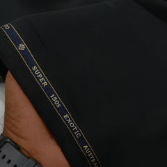 Trouser Fabric OCM Exotic Premium Super 150s Count 40% Merino Wool Plain Color Black