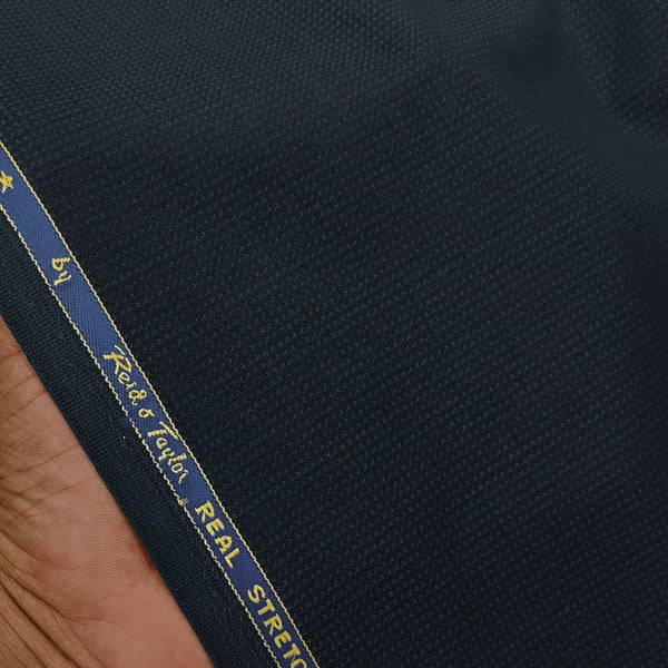 Suit Fabric Reid N Taylor Super 90s Count Luxurious 45% Rich Wool Dotted Color Space Blue