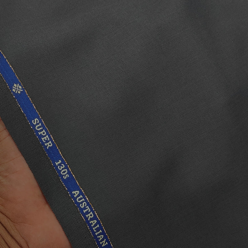 Suit Fabric OCM Exotic Premium Super 130s Count 40% Merino Wool Plain Color Shark Grey