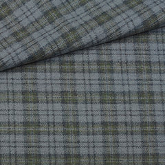 Raymond Super 100s count 100% Wool Tweed Windowpane Check Blazer Fabric Colour Grey N Dull Green