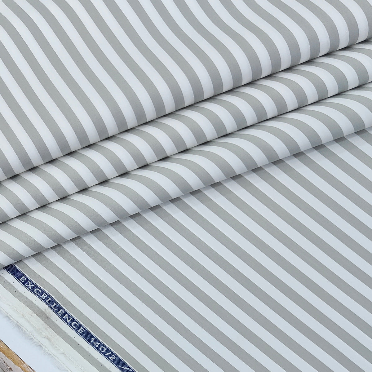 Shirt Fabric Soktas 140/2 Giza Cotton Bengal Stripe Colour Grey N White