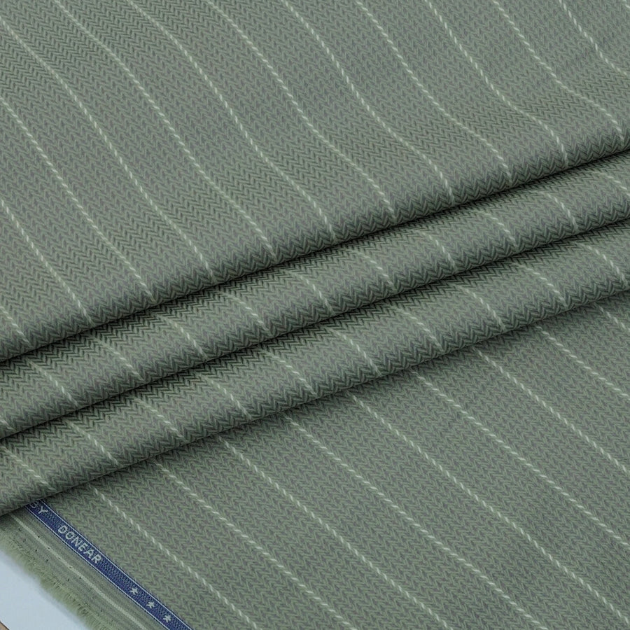 Shirt Fabric Donear LA Finish Premium Giza Cotton Broad Lining With Herrinbone Colour Sage Green