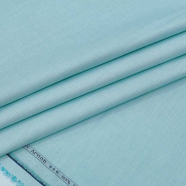 Shirt Fabric Arvind 100% Pure Cotton Micro Check Colour Mint Green