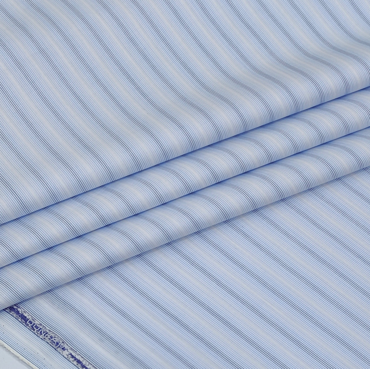Shirt Fabric Donear Premium 100% Pure Cotton Fine Stripes Colour Light Blue N White