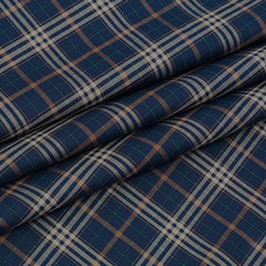 Shirt Fabric Donear LA Finish Premium Giza Cotton Tartan Check Colour Dark Navy Blue