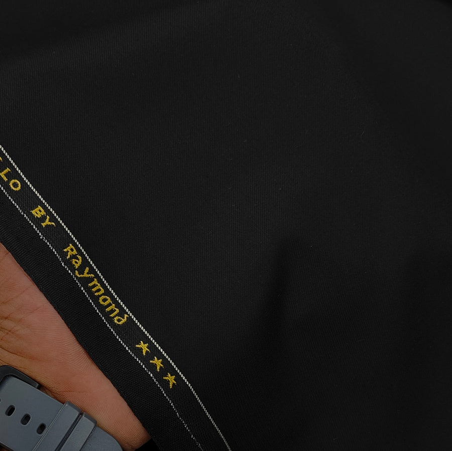 Blazer Fabric Raymond Poly Viscose Plain Colour Crow Black