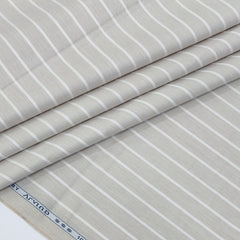 Shirt Fabric Arvind 100% Pure Cotton Pencil Stripes Colour Ash Beige