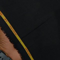 Shirt Fabric Raymond Portofino Super 100Lea*100Lea Pure Linen Plain Colour Jet Black