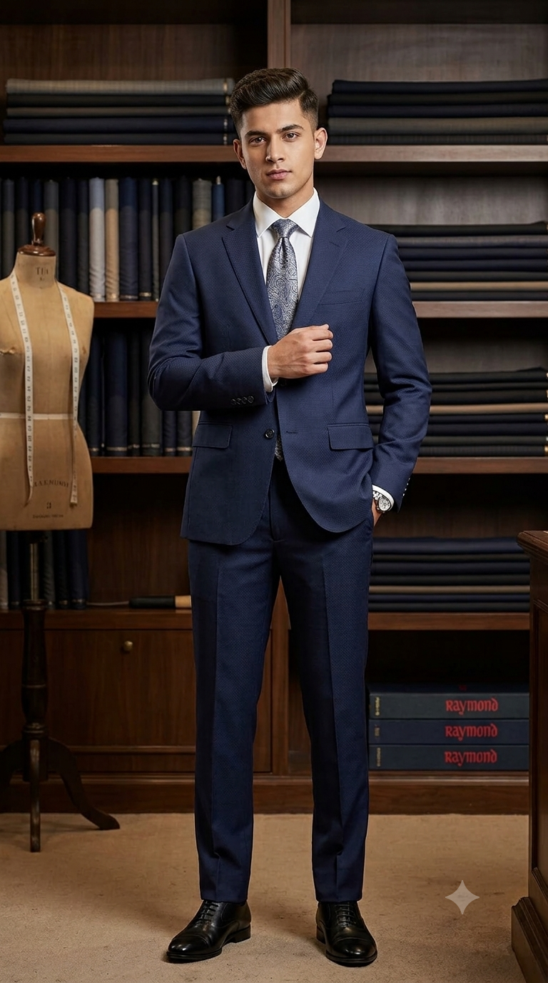 Suit Fabric Raymond Exotic Super 120s Count Luxurious 70% Rich Wool Dobby Color Peacock Blue