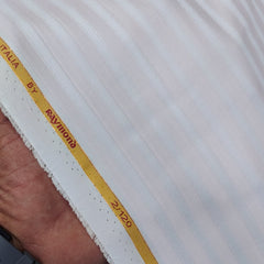 Shirt Fabric Raymond Regio Italia Super 2/120s Giza Cotton Fine Stripe Colour Blush Pink N White