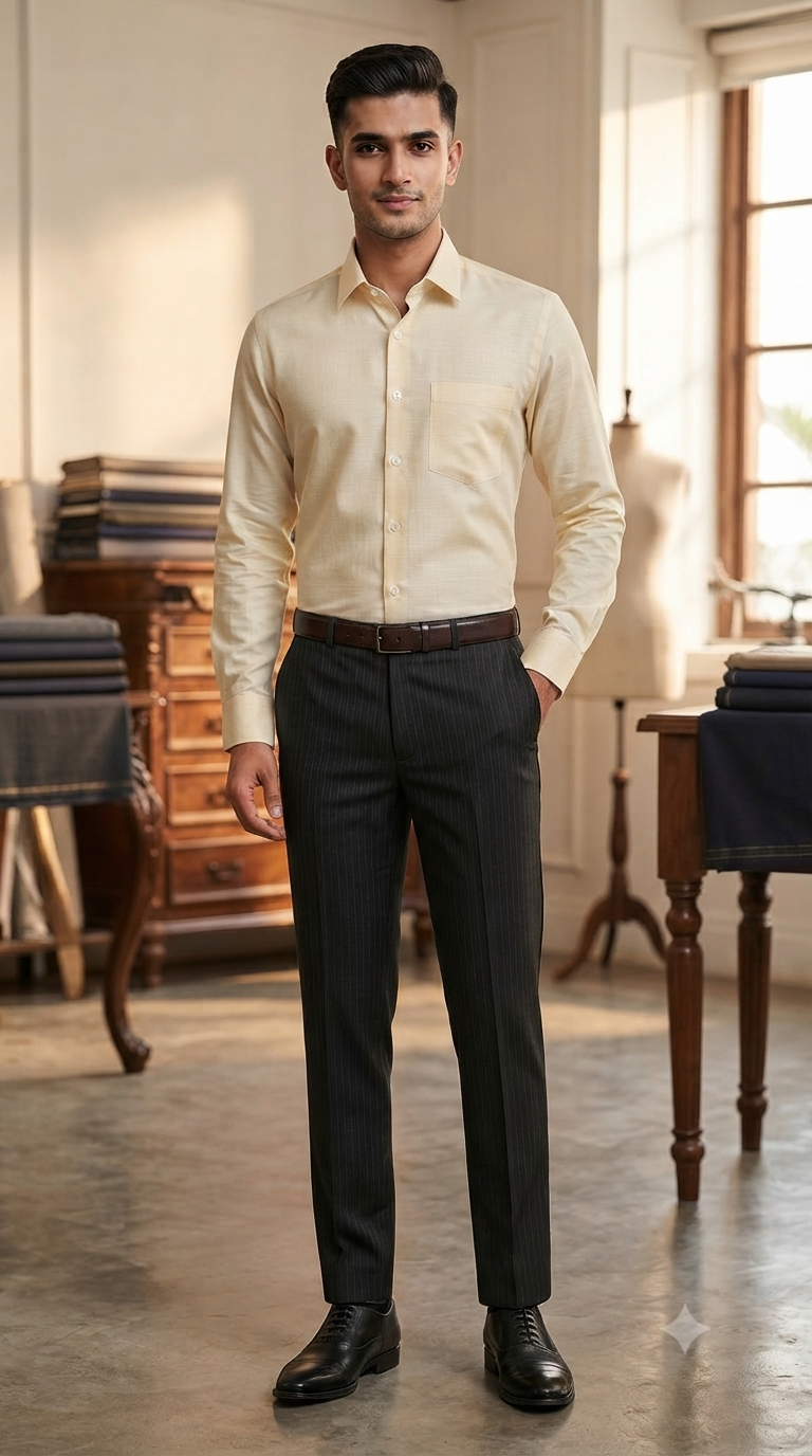 Combo Raymond Black Lining Trouser Fabric And Mantire Poly Cotton Plain Sand Brown Shirt Fabric
