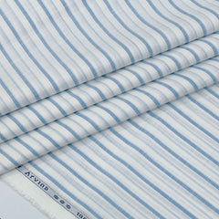 Shirt Fabric Arvind 100% Pure Cotton Awning Stripes Colour Light Blue N White
