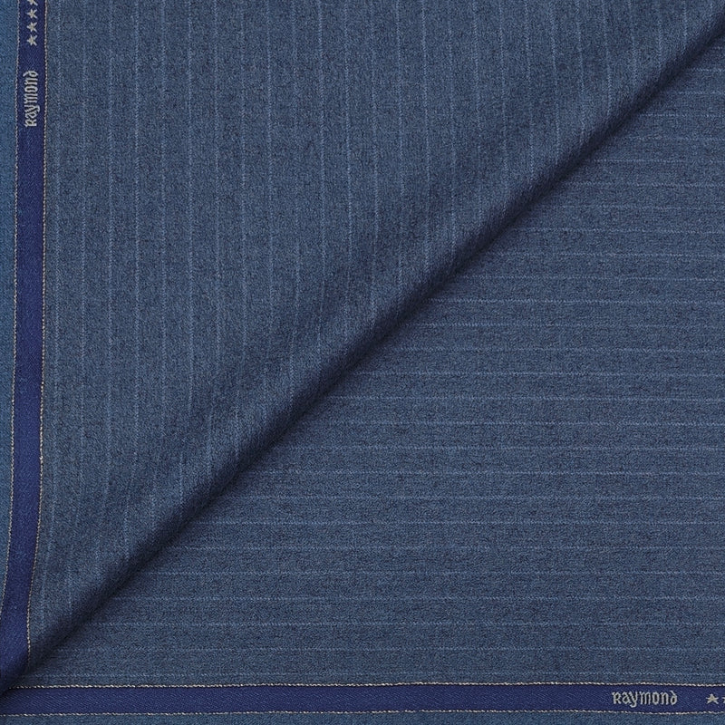 Raymond Super 160s count 100% Wool Tweed Lining Blazer Fabric Colour Pigeon Blue