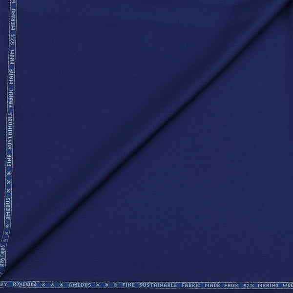 Suit Fabric Raymond Super Luxurious 52% Rich Wool Plain Color Berry Blue