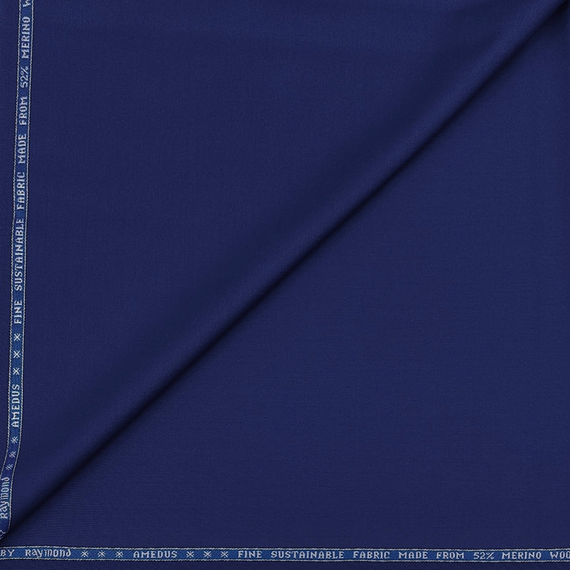 Suit Fabric Raymond Super Luxurious 52% Rich Wool Plain Color Berry Blue