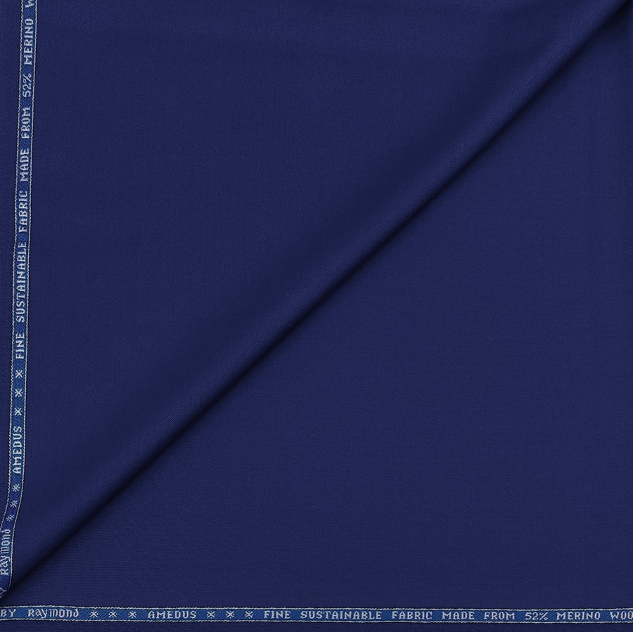 Suit Fabric Raymond Super Luxurious 52% Rich Wool Plain Color Berry Blue