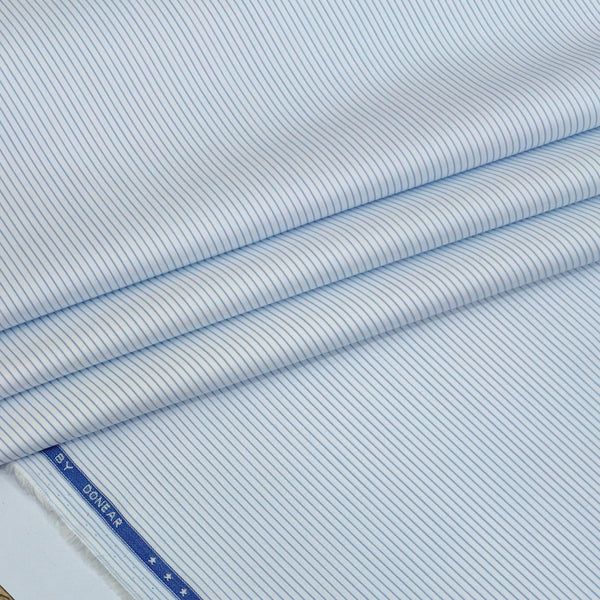 Shirt Fabric Donear LA Finish Premium Giza Cotton PinStripes Colour Blue N White