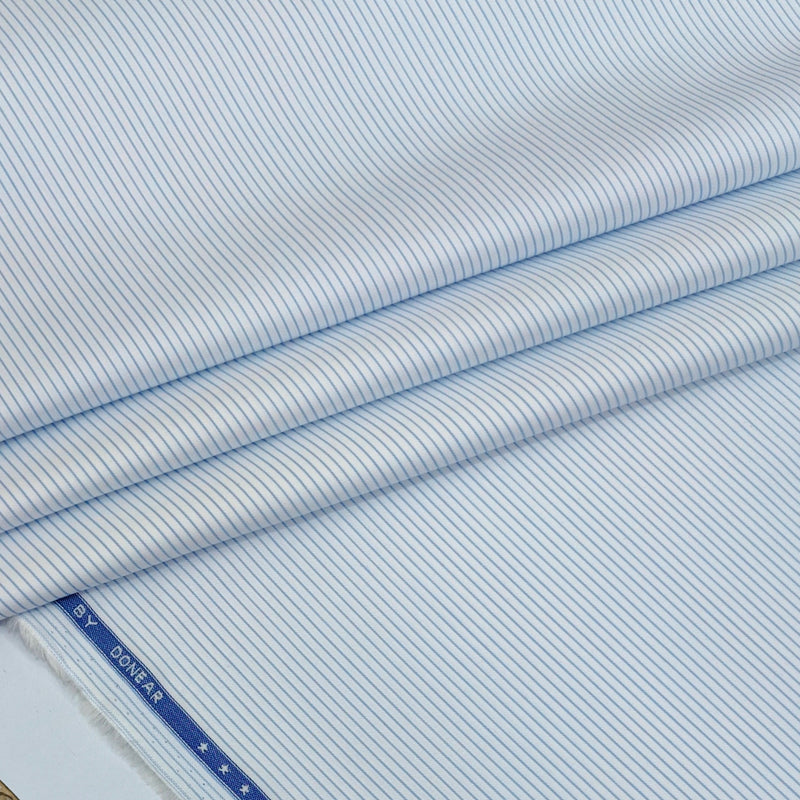 Shirt Fabric Donear LA Finish Premium Giza Cotton PinStripes Colour Blue N White