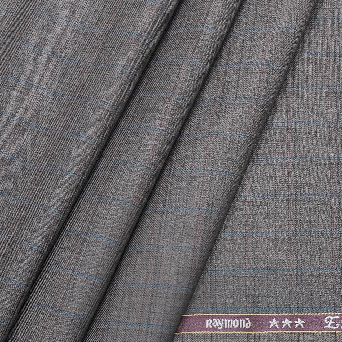 Raymond Poly Viscose Worsted Brown Check Blazer Fabric