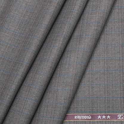 Raymond Poly Viscose Worsted Brown Check Blazer Fabric