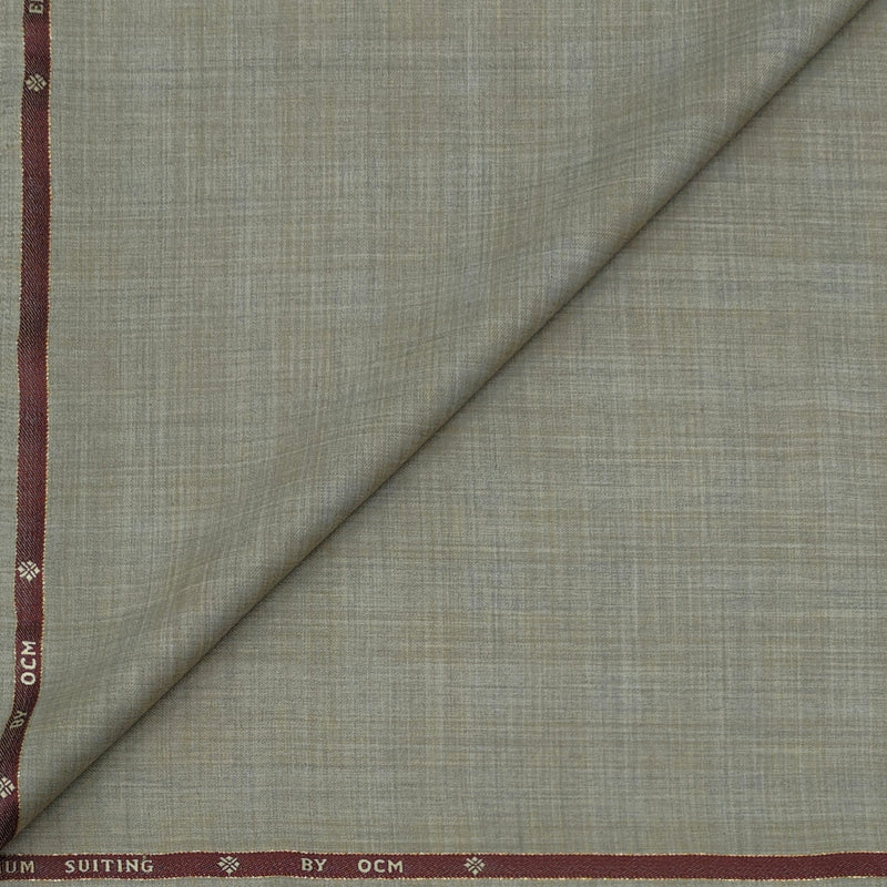 Trouser Fabric OCM Exotic Premium Super 130s Count 40% Merino Wool Mix Check Color Chamomile Brown