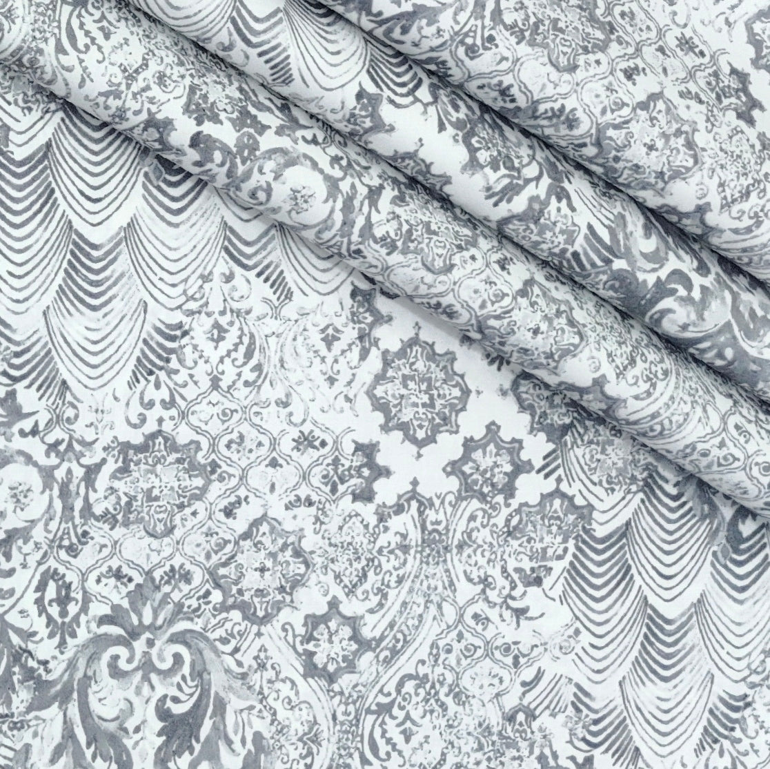 Shirt Fabric Soktas Finest 60s Giza Cotton Digital Print Colour Grey N White