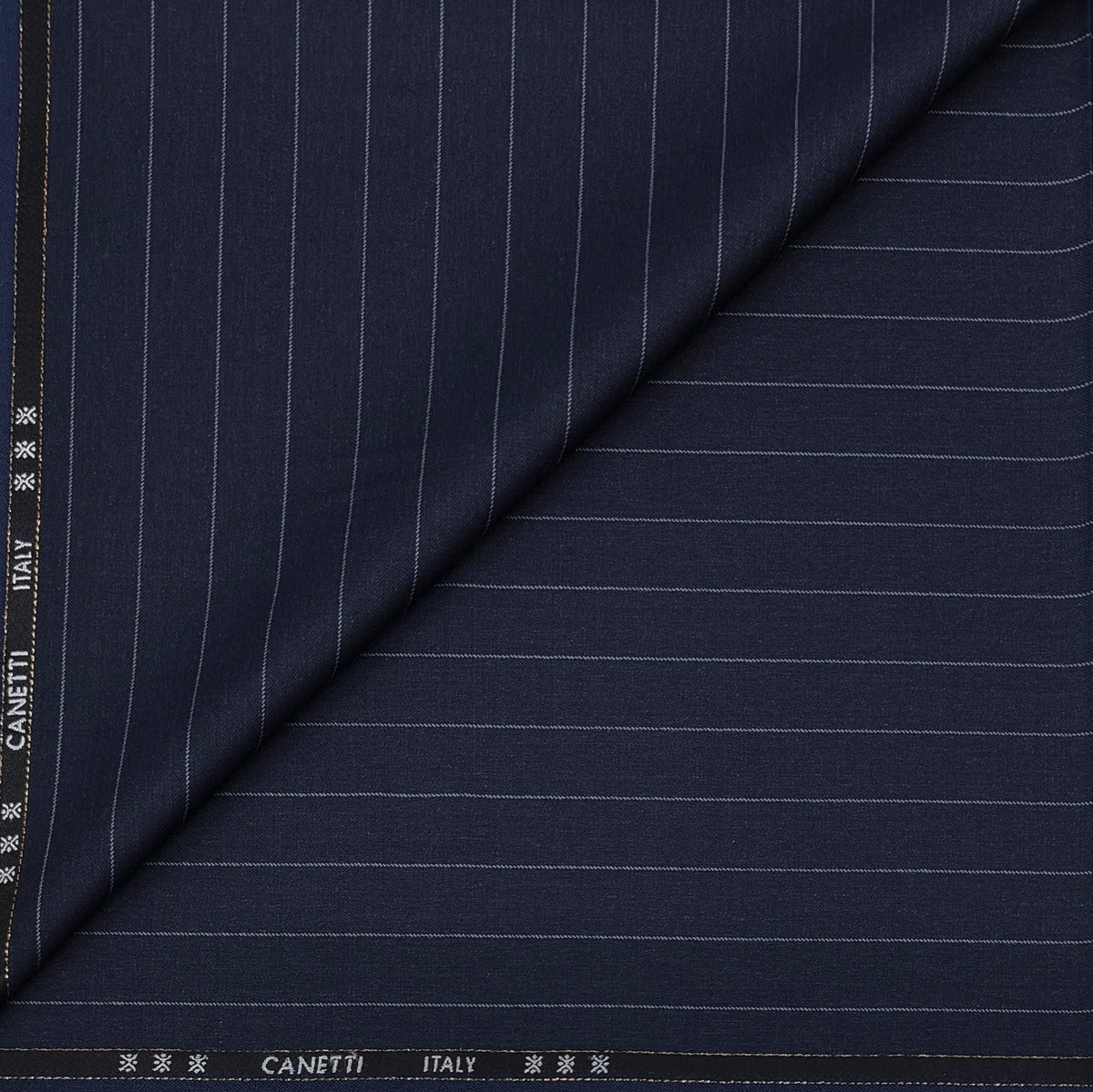 Trouser Fabric Canetti Italy Merino 100s Wool Blend Broad Lining Colour Dark Blue