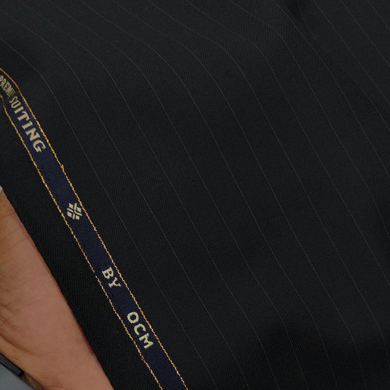 Trouser Fabric OCM Exotic Premium Super 130s Count 40% Merino Wool Lining Color Black