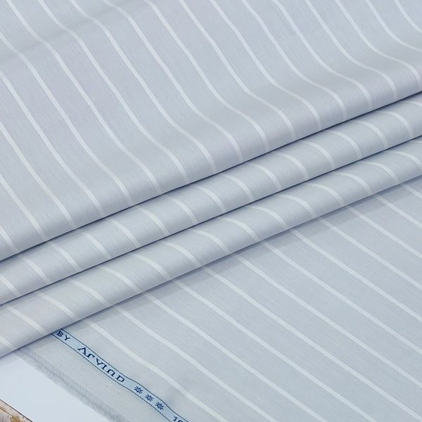 Shirt Fabric Arvind 100% Pure Cotton Pencil Stripes Colour Silver Grey