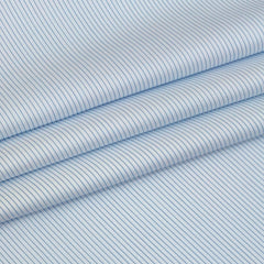 Shirt Fabric Donear LA Finish Premium Giza Cotton PinStripes Colour Blue N White
