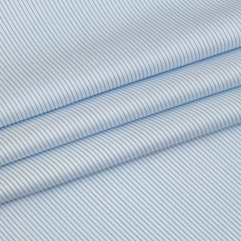 Shirt Fabric Donear LA Finish Premium Giza Cotton PinStripes Colour Blue N White