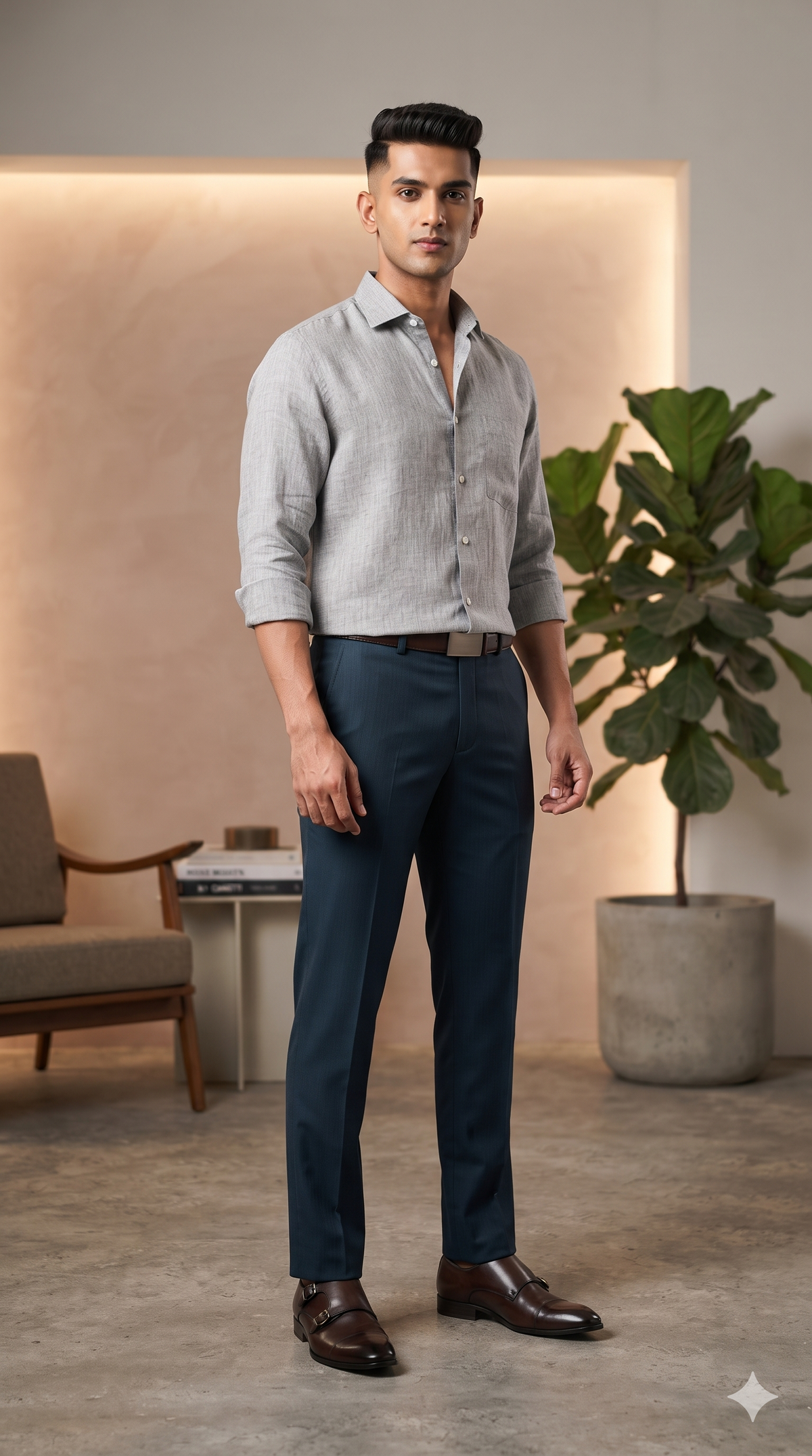 Trouser Fabric Canetti Italy Luxury TR Lining Colour Prussian Blue