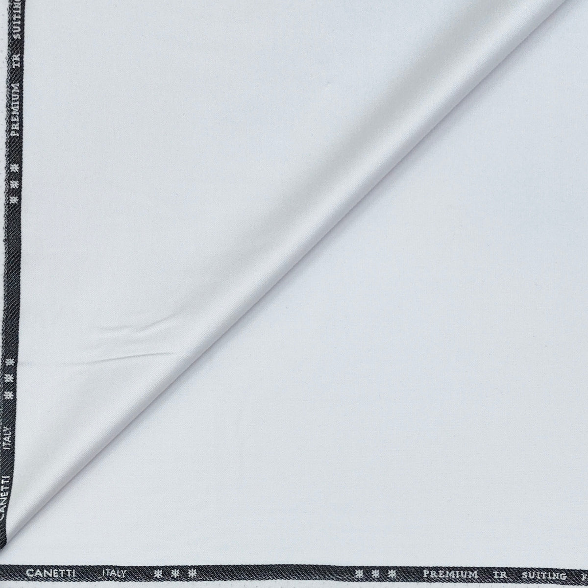 Trouser Fabric Canetti Italy Luxury TR Plain Colour Glaucous White