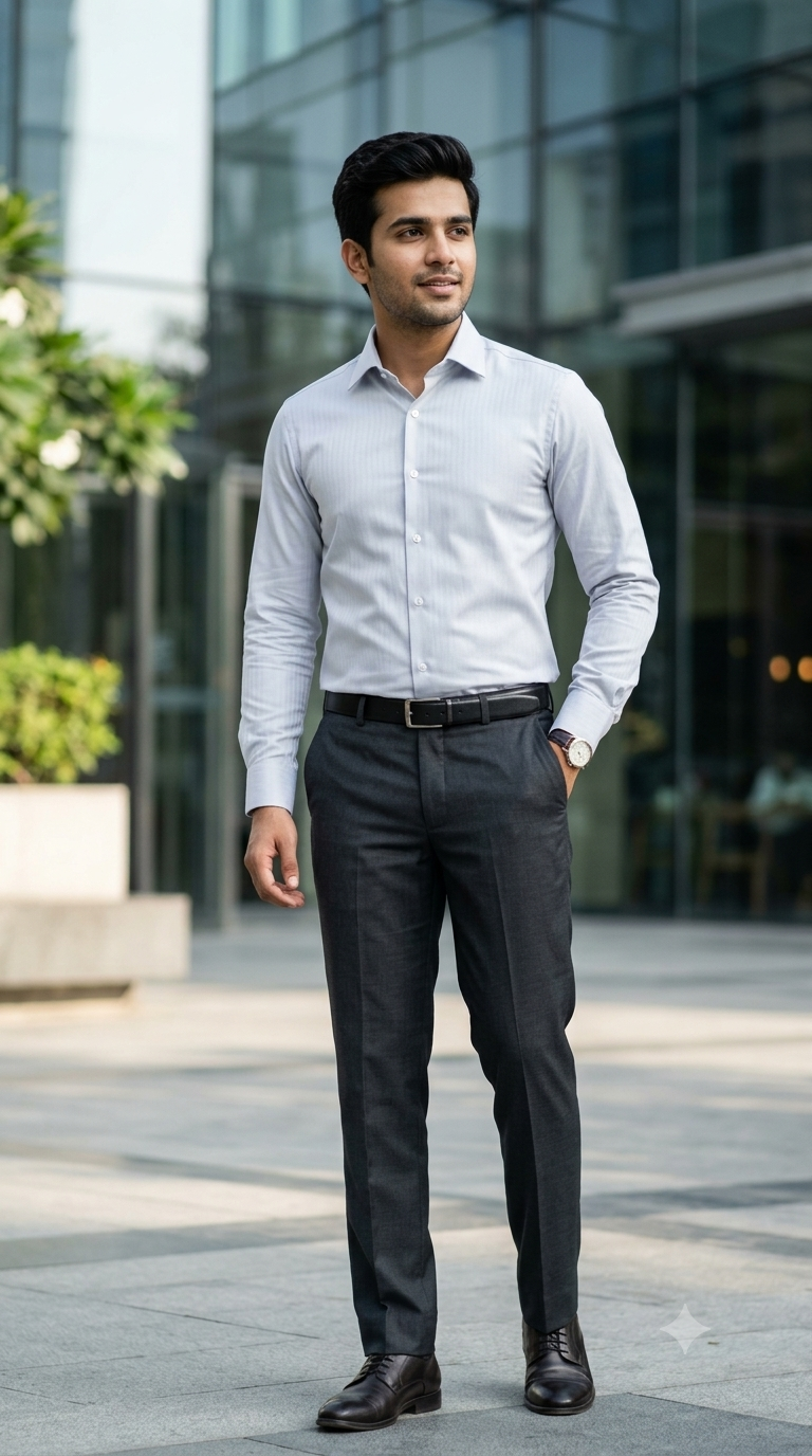 Shirt Fabric Donear LA Finish Premium Giza Cotton Herrinbone Colour Silver