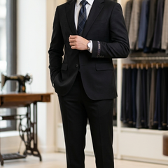 Suit Fabric Raymond Exotic Super 140s Count Luxurious 52% Rich Wool Plain Color Dull Black