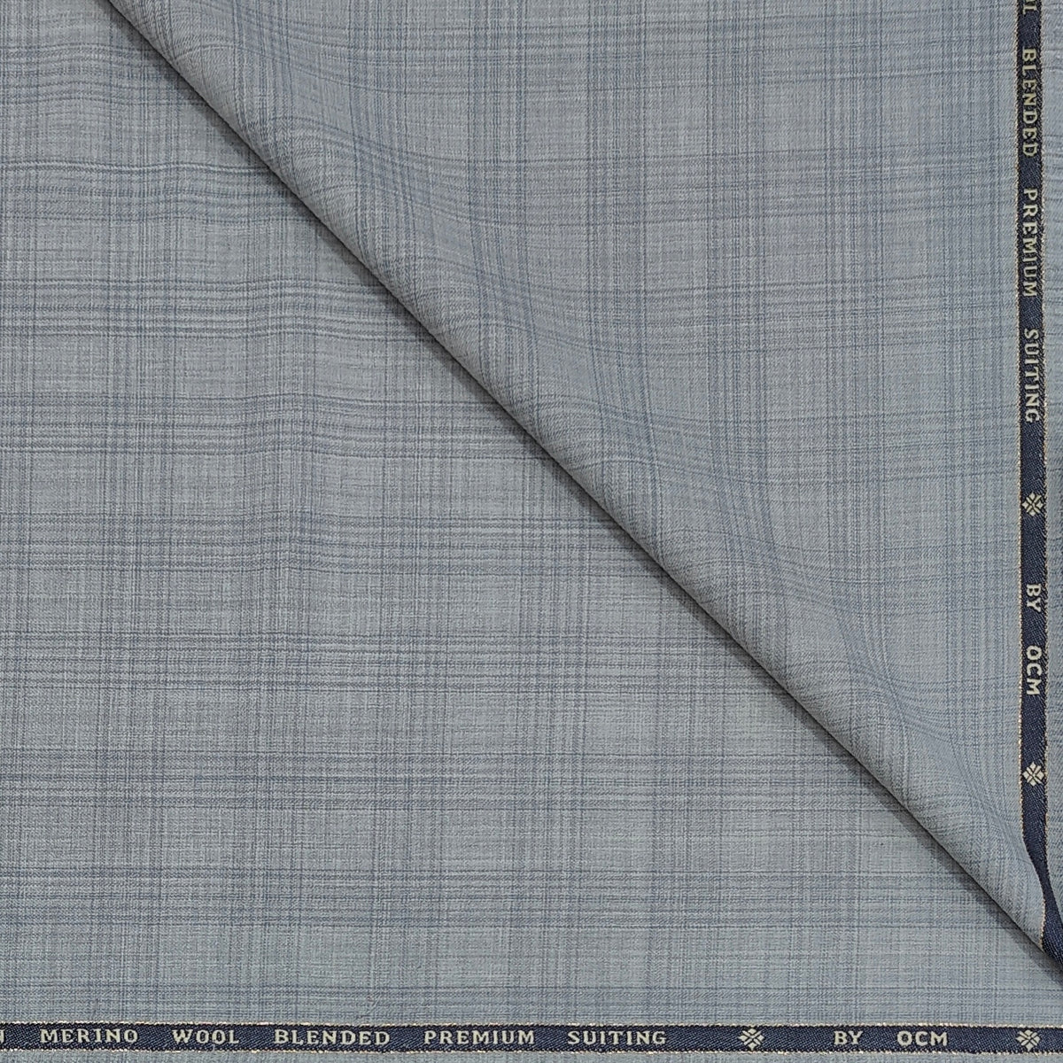 Trouser Fabric OCM Exotic Premium Super 130s Count 40% Merino Wool Mild Check Color Light Grey