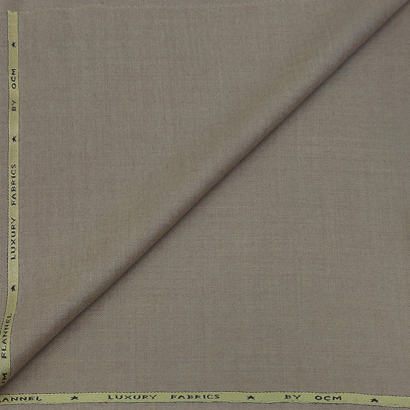 Tweed Blazer Fabric OCM 100% Premium Wool Plain Colour Taupe Brown