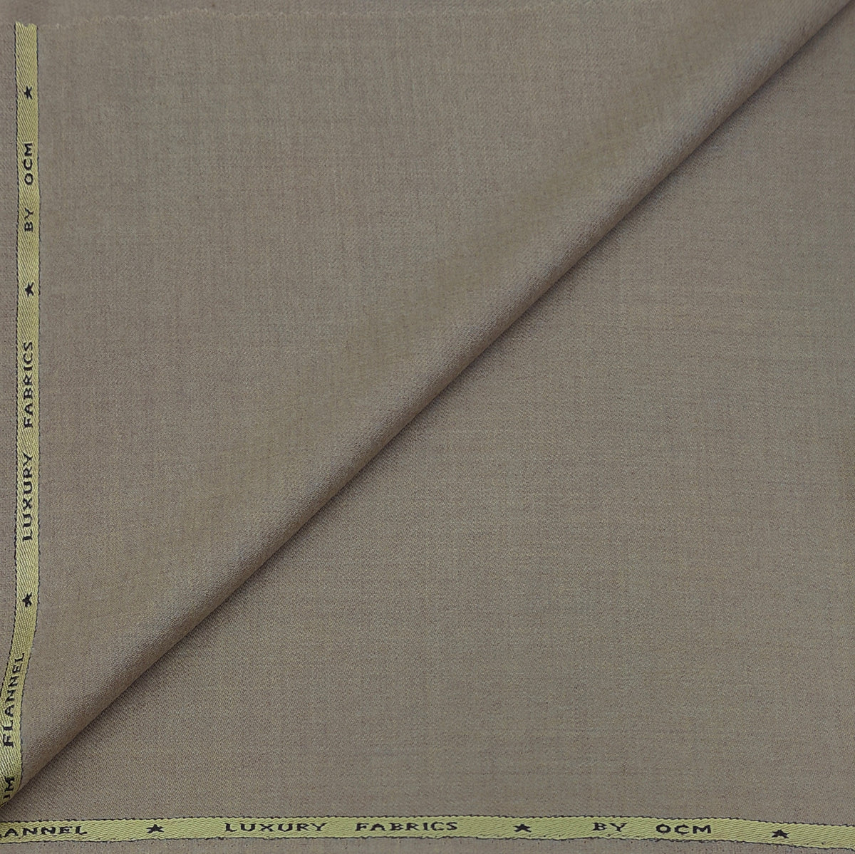Tweed Blazer Fabric OCM 100% Premium Wool Plain Colour Taupe Brown