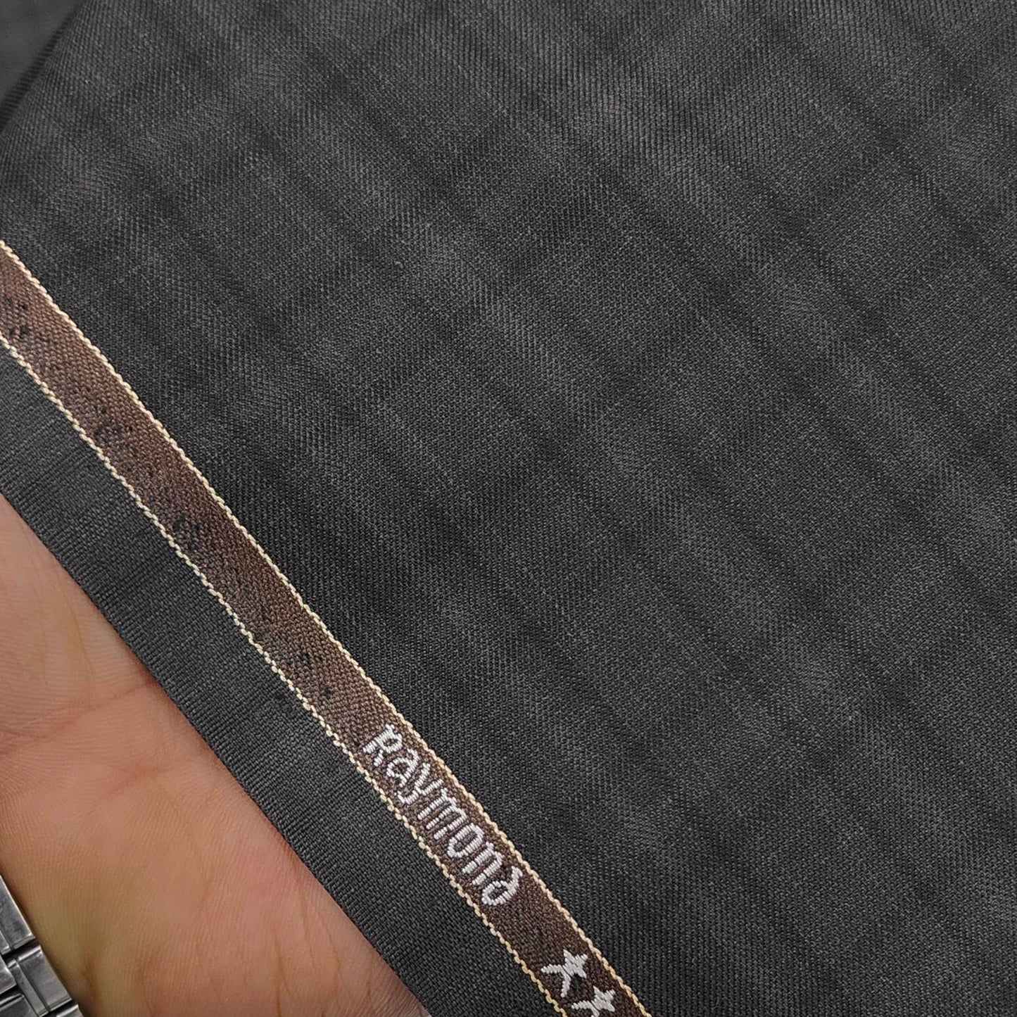 Raymond Premium Fine Count Check Trouser Fabric Colour Brown